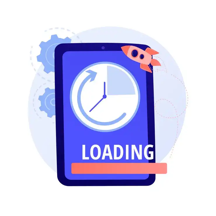 Illustration of a computer loading faster