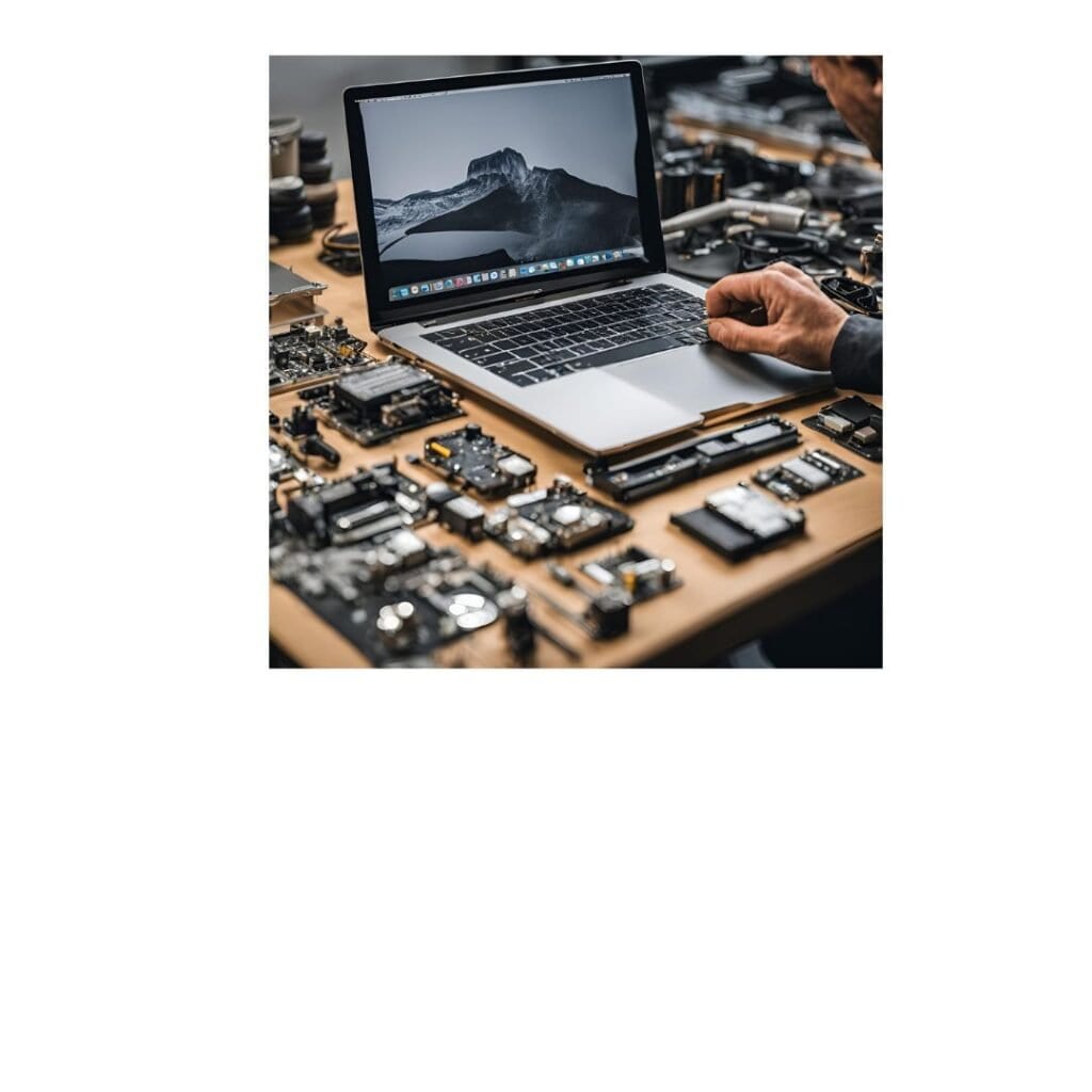 A technician replacing the battery on a MacBook in Anlaby.