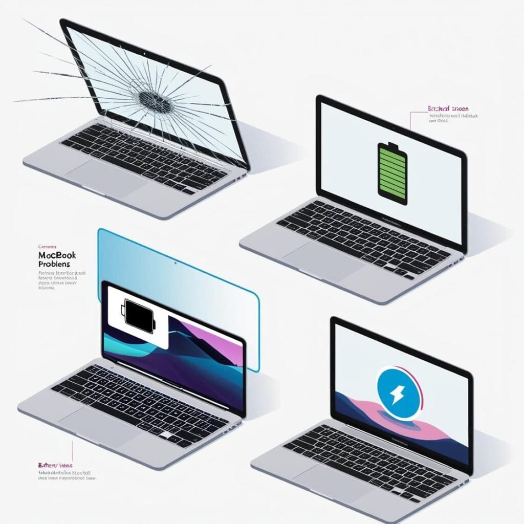 Illustration of common MacBook problems