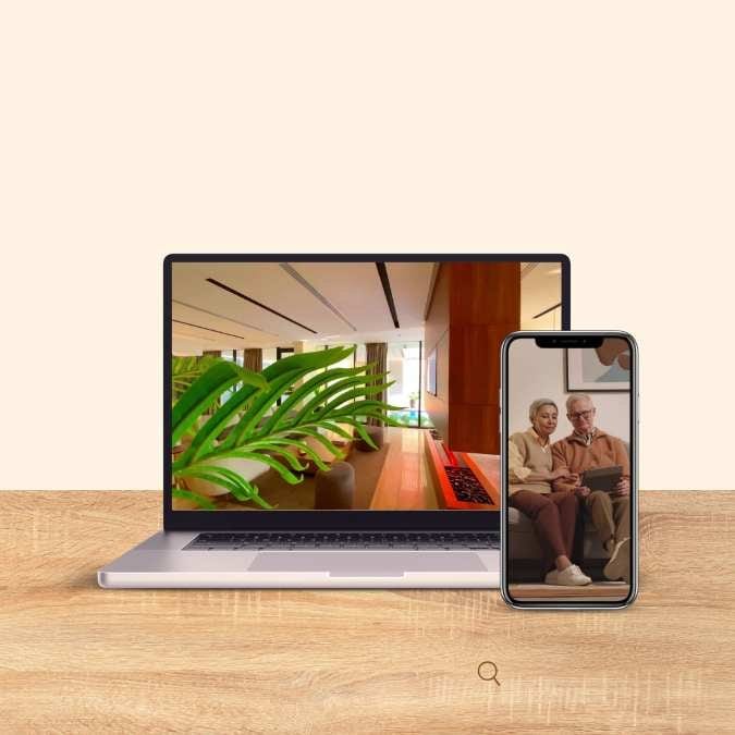Laptop and tablet on a table