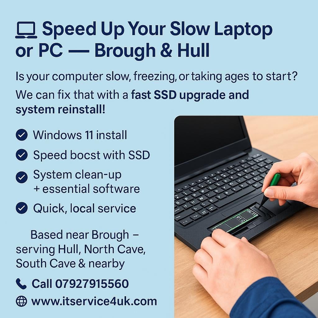 laptop running slow hull ssd upgrade service